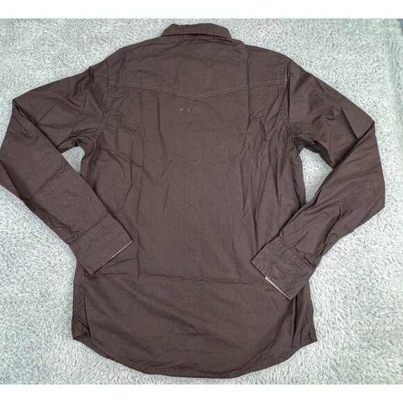 Ben Sherman Mens S Brown Long Sleeve Pearl Snap Shirt Western Cowboy *Read - Picture 8 of 15